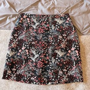 H&M Divided 8 Floral Black Embroidered Mini Pencil Skirt